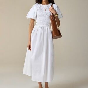 J. Crew meadow dress in white cotton poplin